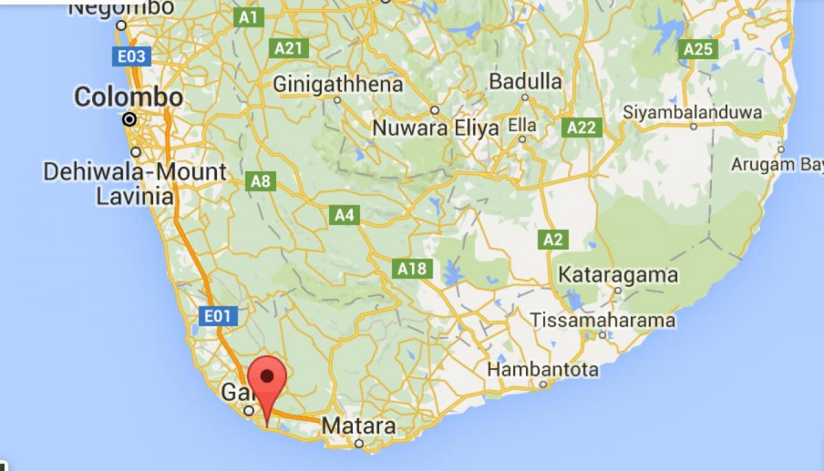  mapa south west, Srí Lanka