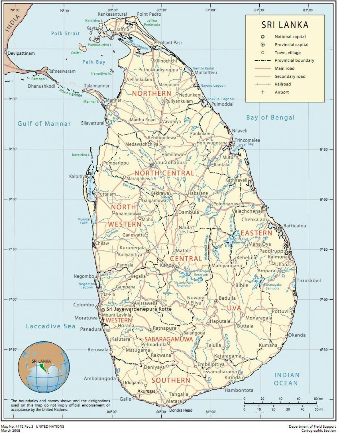 Srí Lanka root mapě