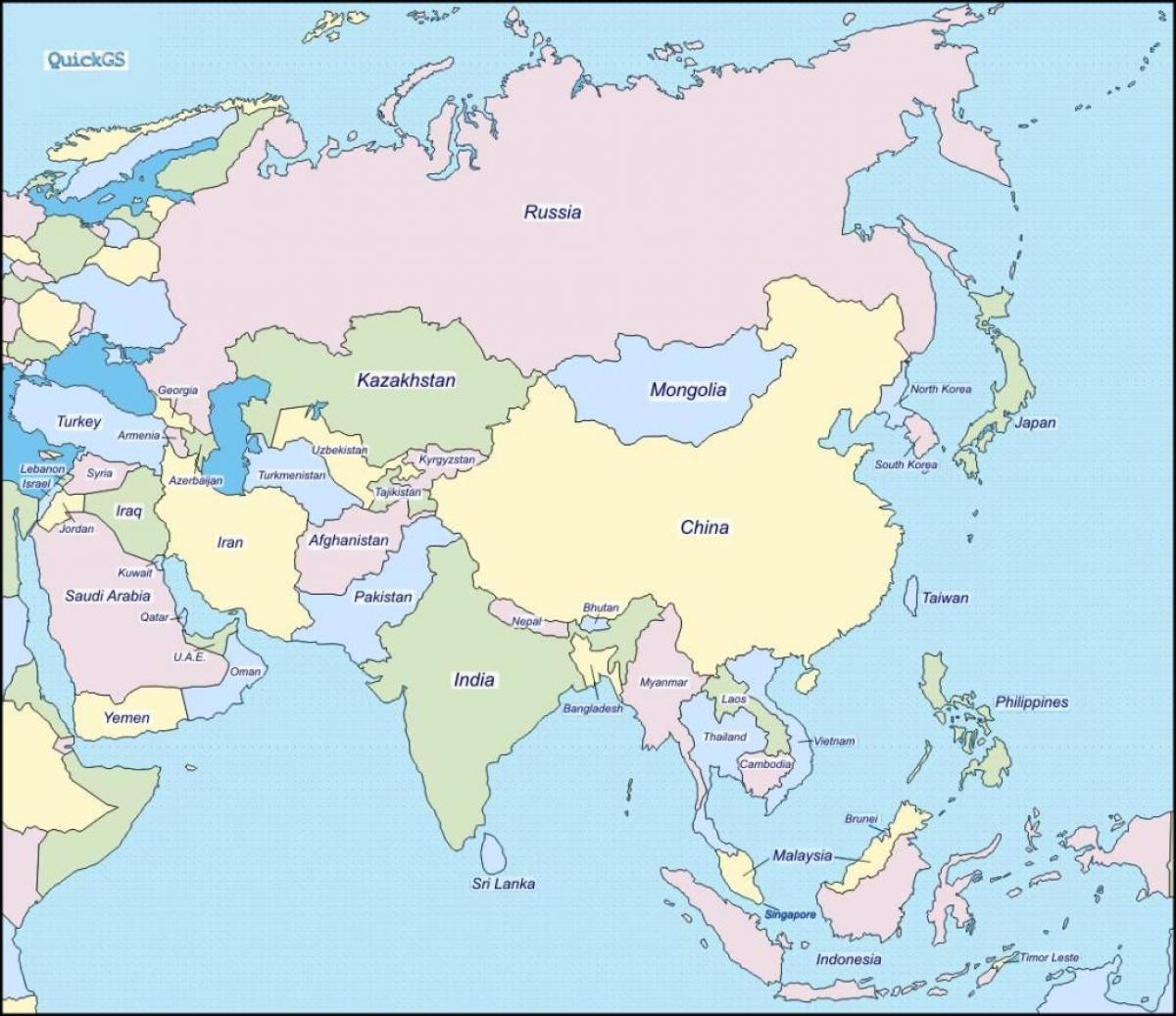 mapa Srí Lanky a okolních zemí