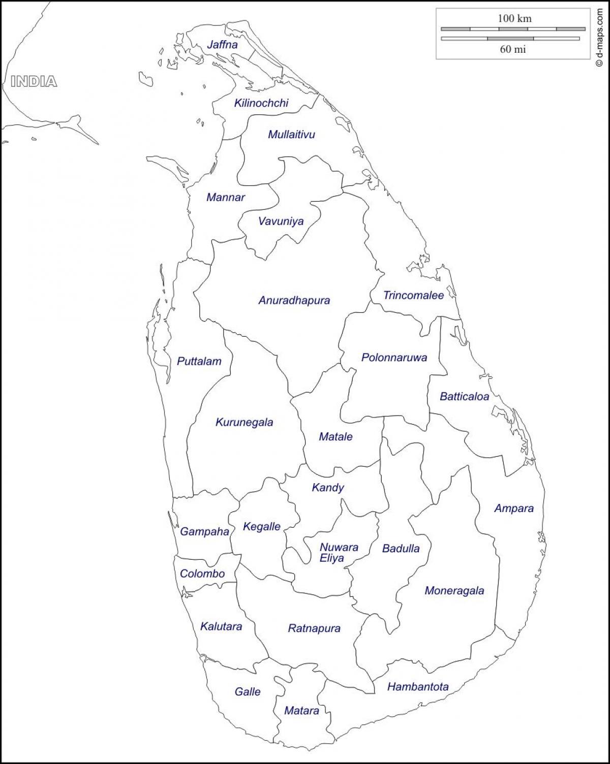 Srí Lanka mapa