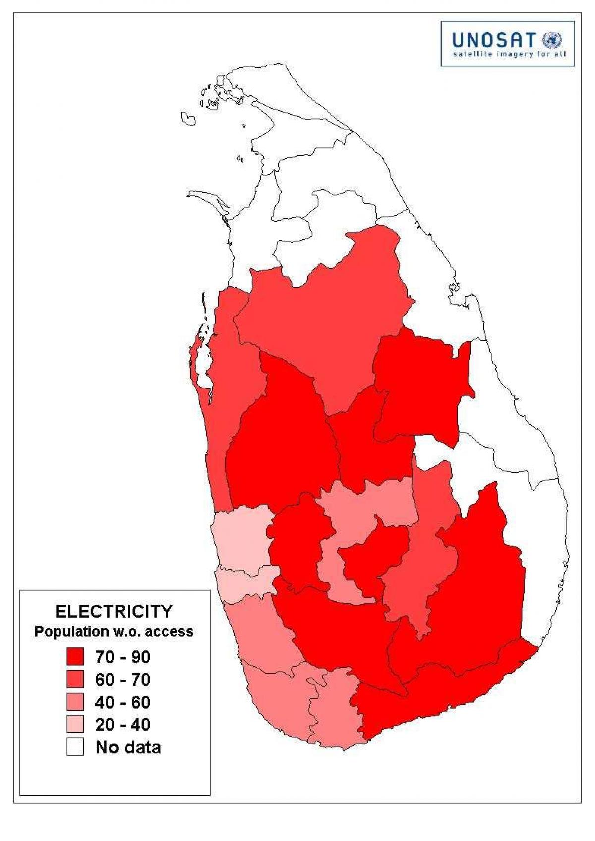 Srílanské populace mapě