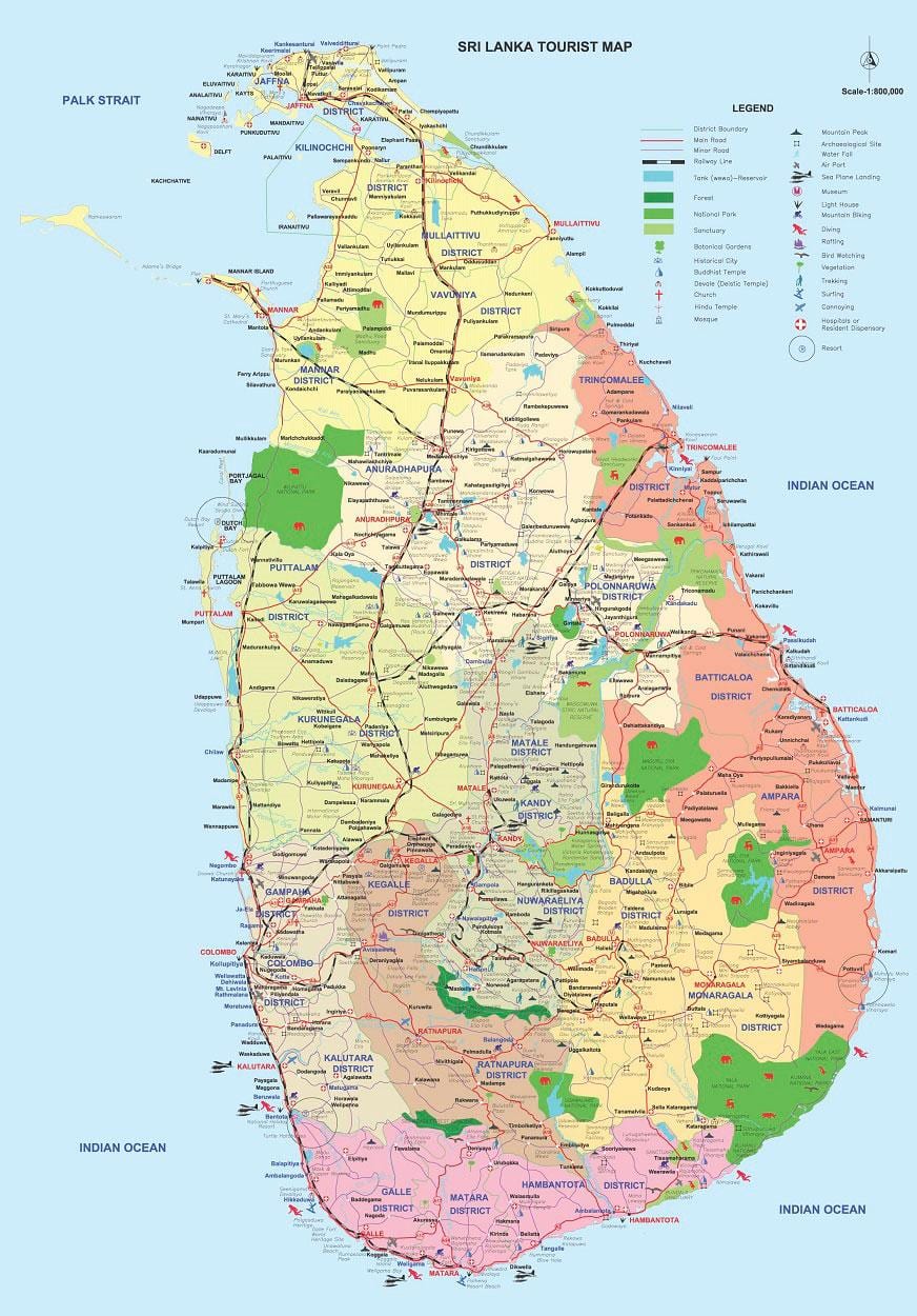 Srí Lanka ampara district mapě