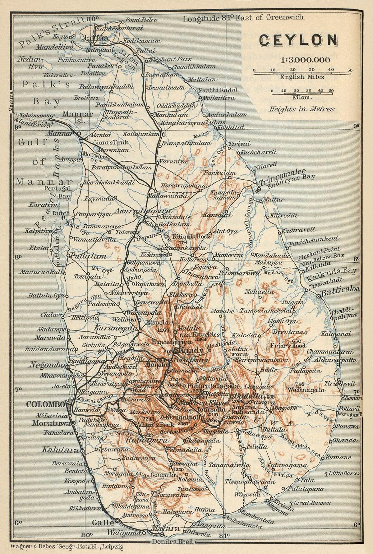 Ceylon na mapě