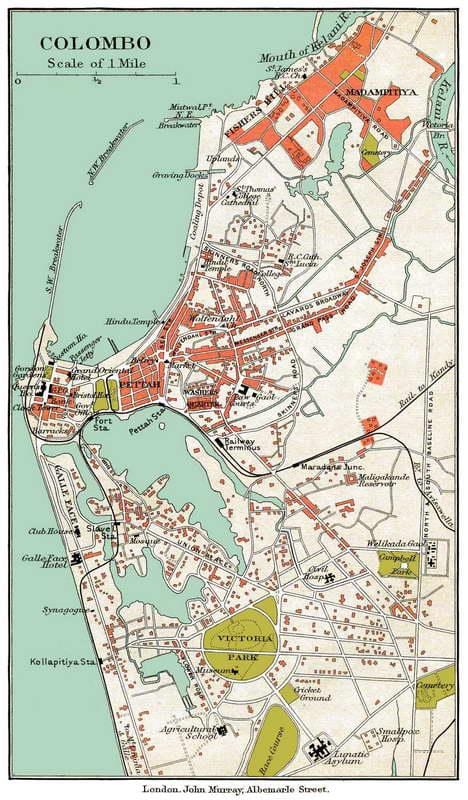 mapa Srí Lanky colombo