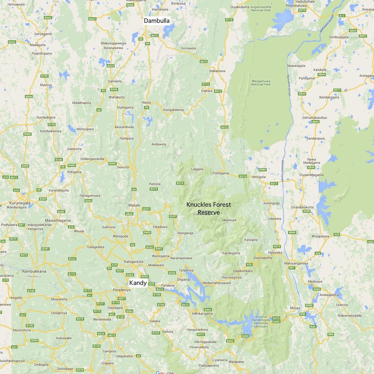 mapa klouby Srí Lanka