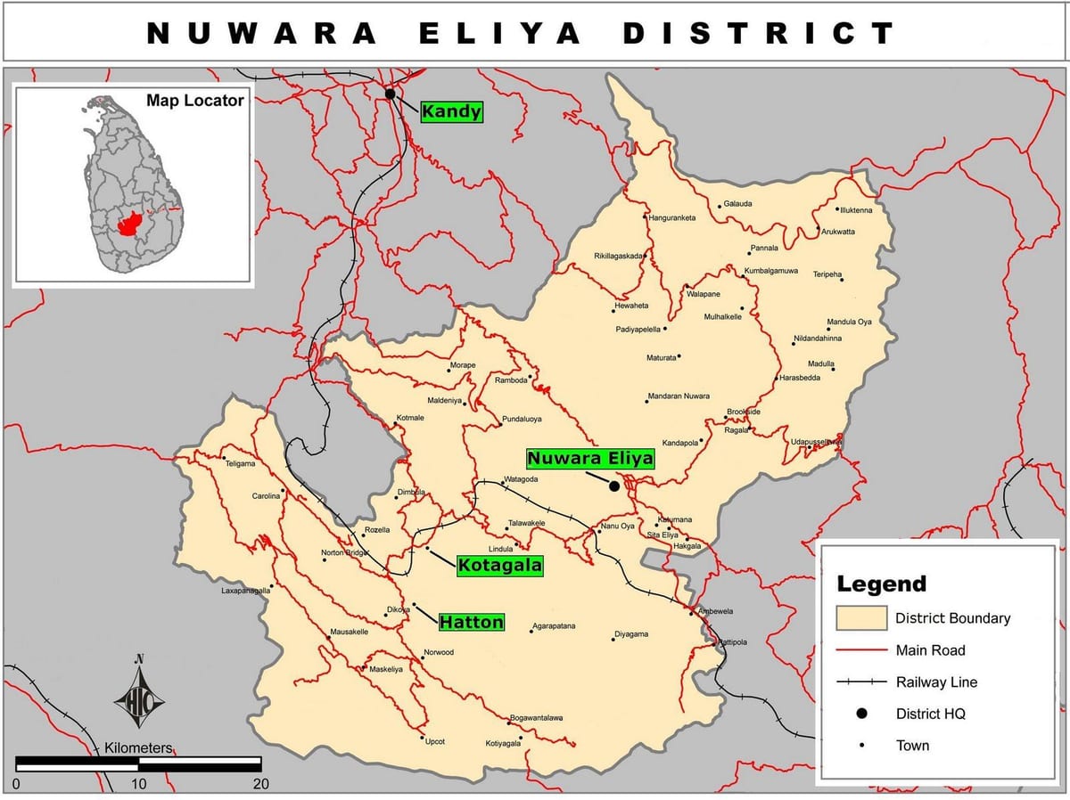 mapa riverston, Srí Lanka