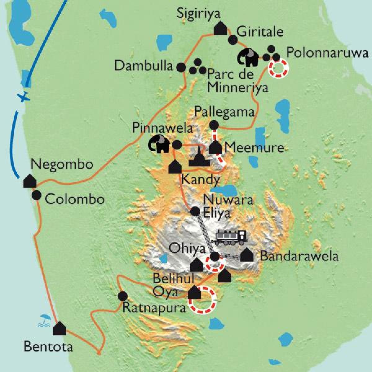 Srí Lanka sigiriya mapě