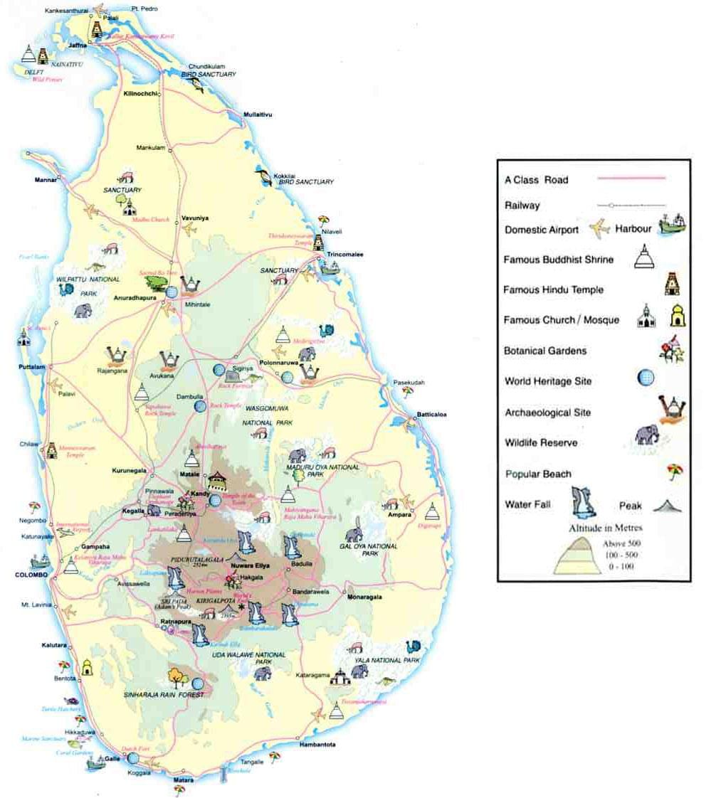 mapa Srí Lanka mapa informace
