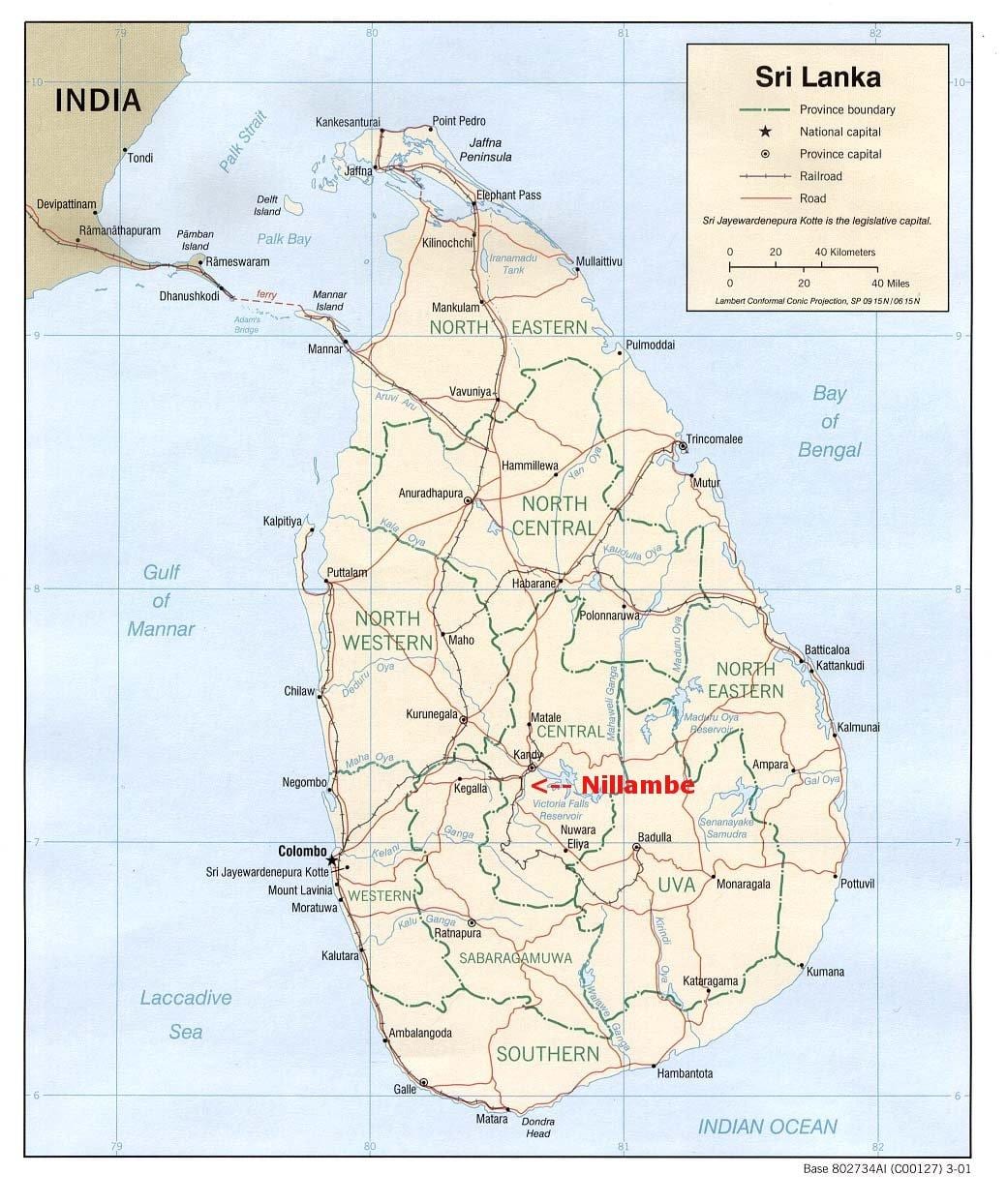 mapa Srí Lanky domu