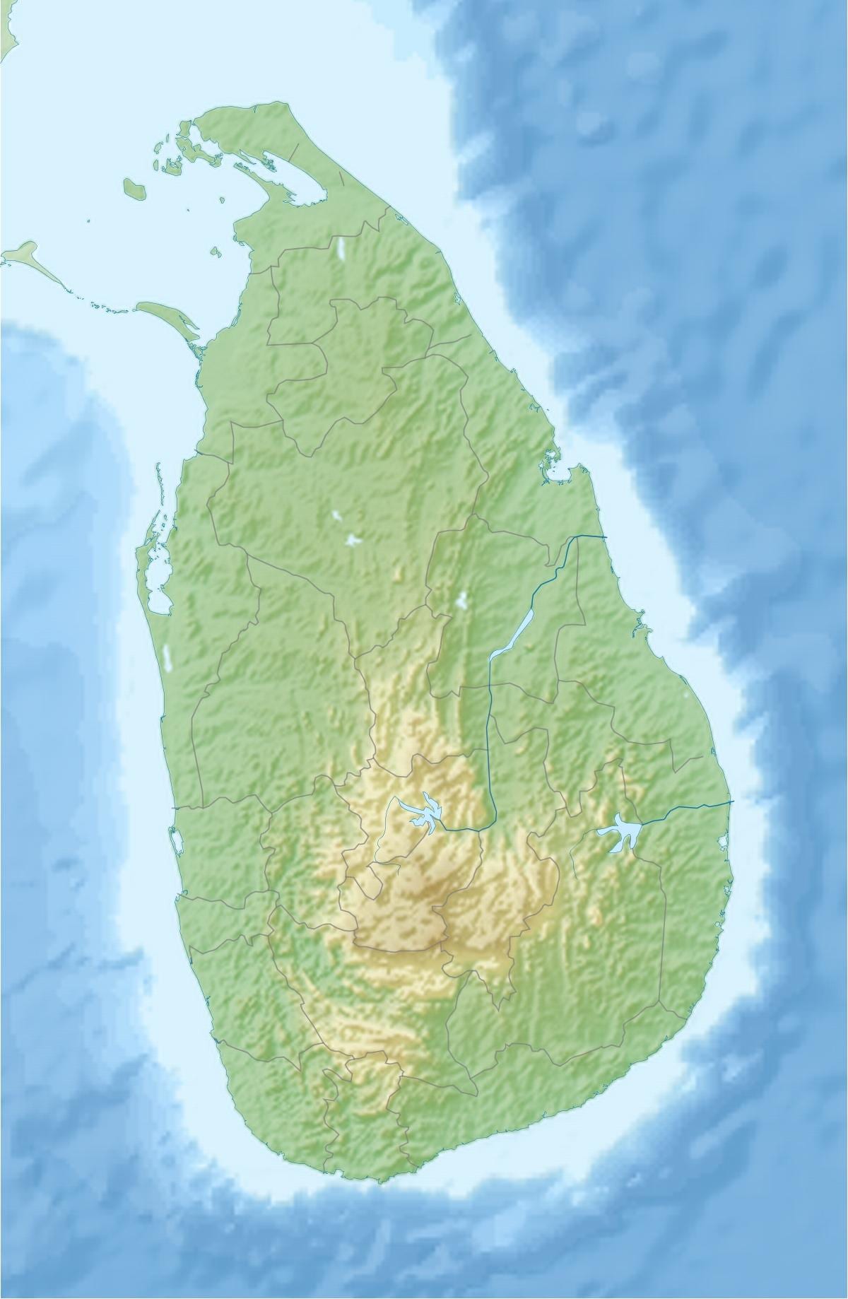 mapa, země, mapa Srí Lanky
