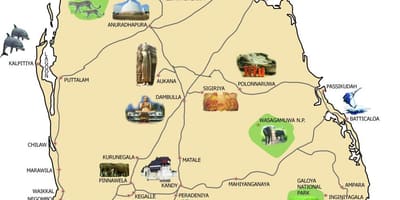 Mapa bentota, Srí Lanka
