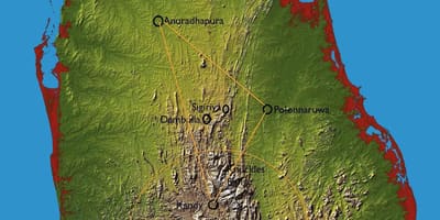 Mapa hill země Srí Lanka