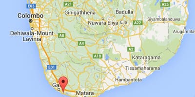  mapa south west, Srí Lanka