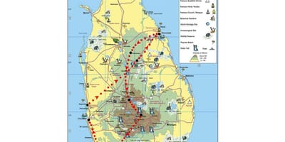 Mapa symboly na Srí Lance