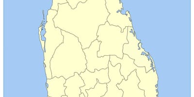 Mapa na jihu Srí Lanky