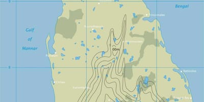 Mapa obrys mapa Srí Lanky