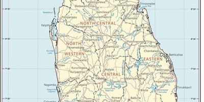 Srí Lanka root mapě