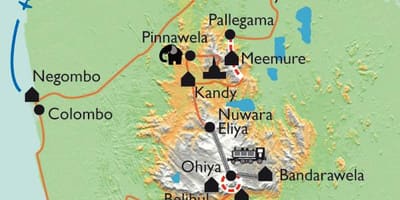 Srí Lanka sigiriya mapě