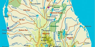 Srí Lanky rivers map v tamil