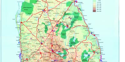 Mapa Srí Lanky dopravy