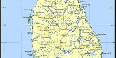 Mapa Srí Lanky historických míst
