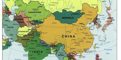 Srí Lanka mapa v asii