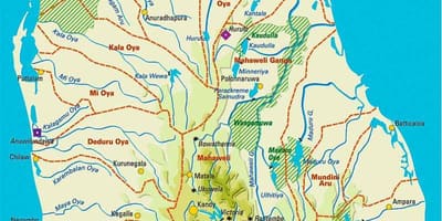 Mapa Srí Lanky geografie