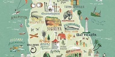 Mapa Srí Lanka mapa plakát