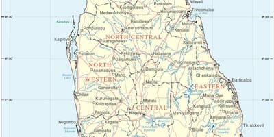 Srí Lanka mapa hd