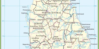 Mapa Srí Lanky politické