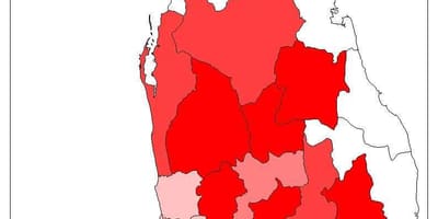 Srílanské populace mapě