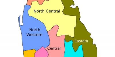 Srí Lanky provincií mapě