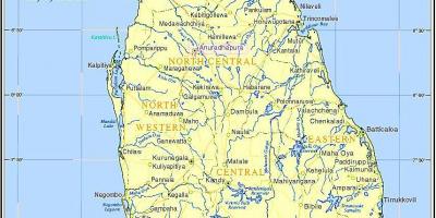 Srí Lanka mapa železniční sítě